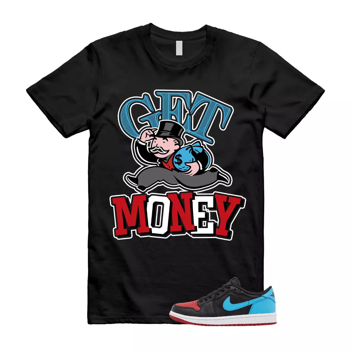 GM T Shirt to match WMNS Air 1 'nc to chi' Retro Low OG unc Chicago T-Shirt, Sneaker Match Tee