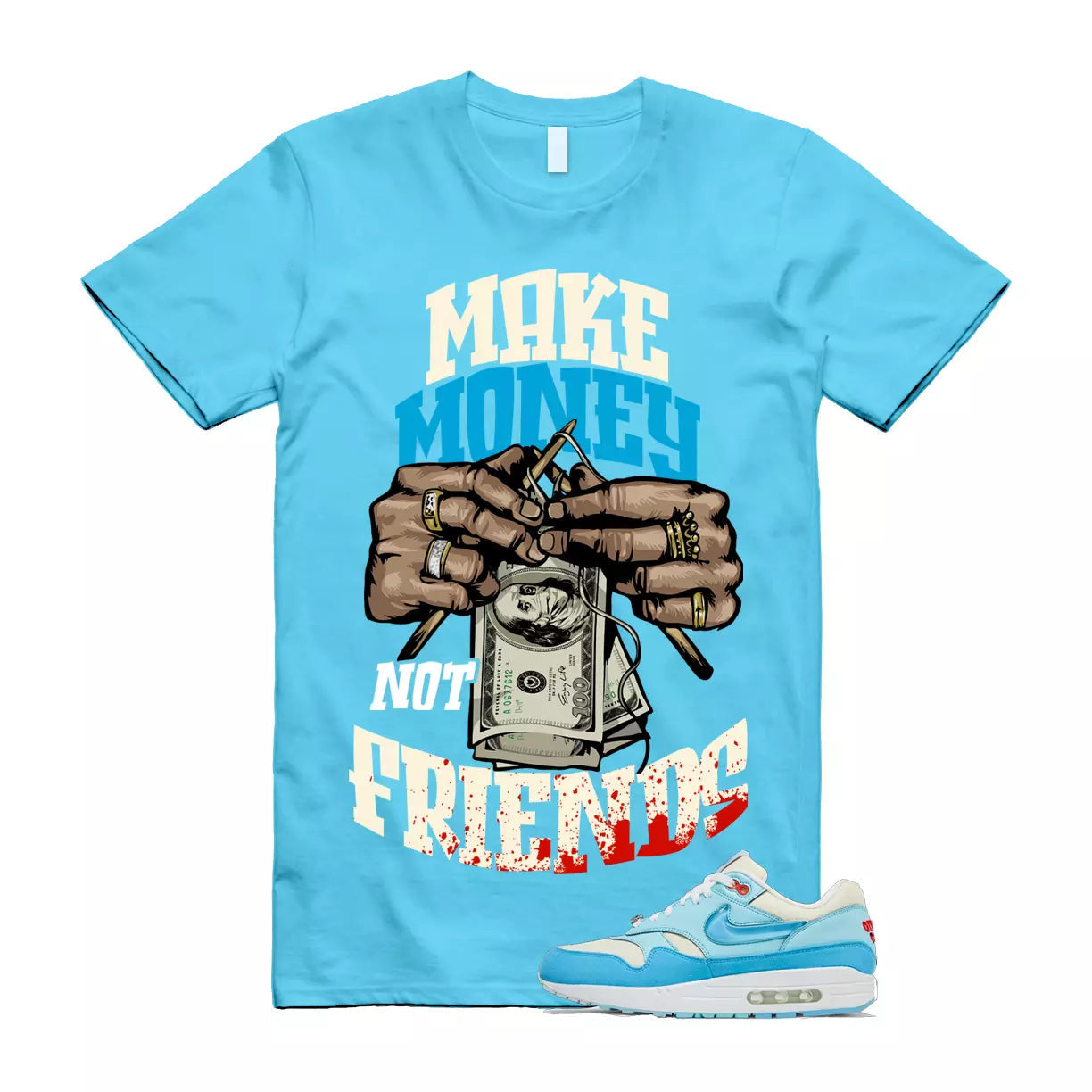 MM T Shirt to match Air Max 1 Puerto Rico Barely Blue Gale T-Shirt, Sneaker Match Tee