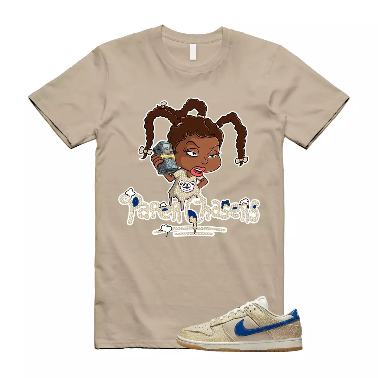 PC T Shirt to match Dunk Low Montreal Bagel Sesame Blue Jay Sand Sail Gold T-Shirt, Sneaker Match Tee