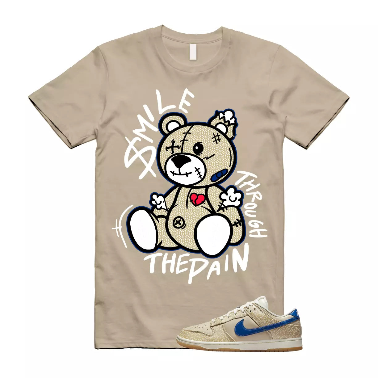 SM2 T Shirt to match Dunk Low Montreal Bagel Sesame Blue Jay Sand Sail Gold T-Shirt, Sneaker Match Tee