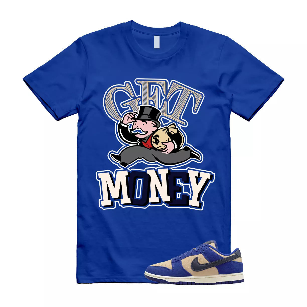 GM T Shirt to match Dunk Low LX Royal Blue Suede WMNS Midnight Navy Obsidian T-Shirt, Sneaker Match Tee