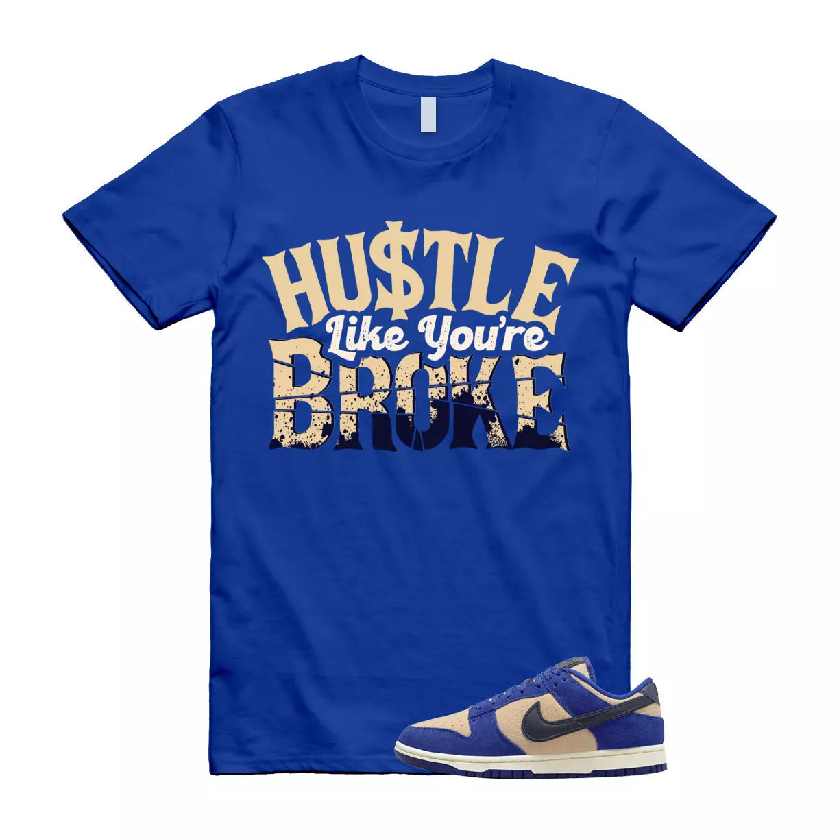 BROKE T Shirt to match Dunk Low LX Royal Blue Suede WMNS Midnight Navy Obsidian T-Shirt, Sneaker Match Tee