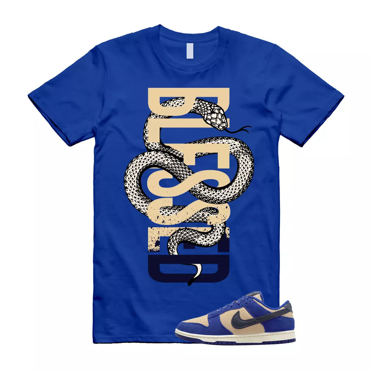 SNAKEB T Shirt to match Dunk Low LX Royal Blue Suede WMNS Midnight Navy Obsidian T-Shirt, Sneaker Match Tee