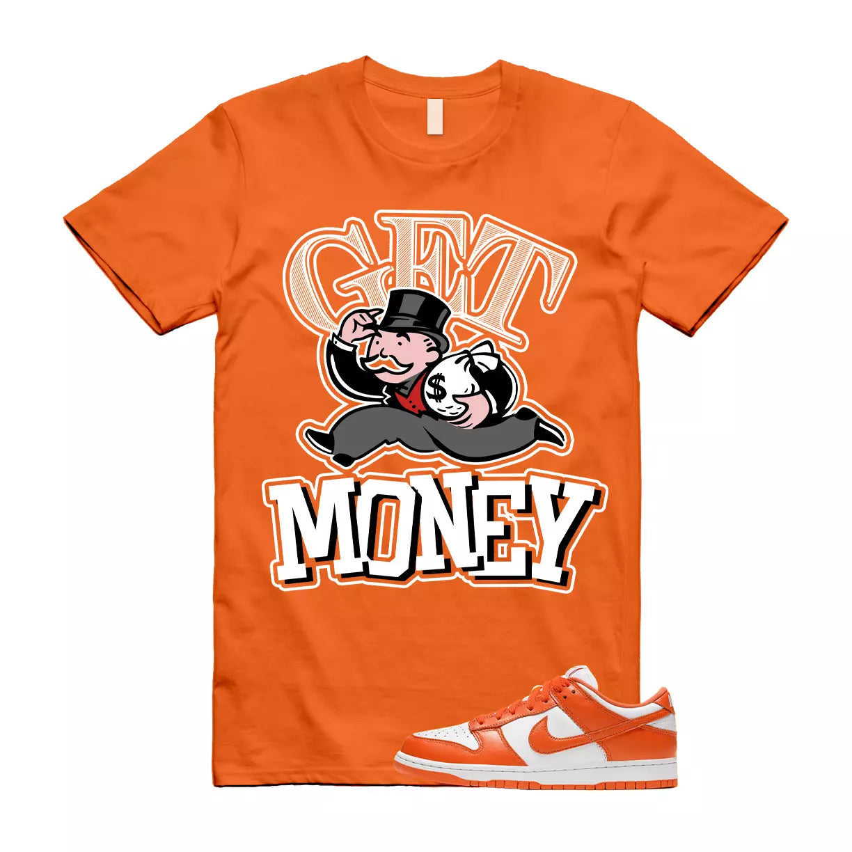 GM T Shirt to match Dunk Low SP Syracuse University Orange Blaze White Retro T-Shirt, Sneaker Match Tee