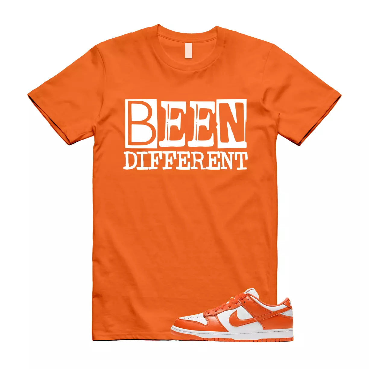 BEEN T Shirt to match Dunk Low SP Syracuse University Orange Blaze White Retro T-Shirt, Sneaker Match Tee