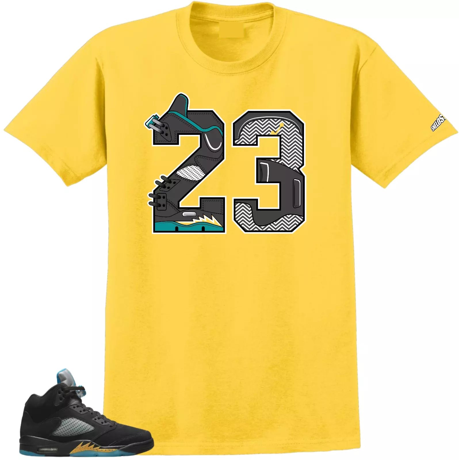 Shirt To Match Air Jordan Retro 5 Aqua 23 Air Sneaker Tees T-Shirt, Sneaker Match Tee
