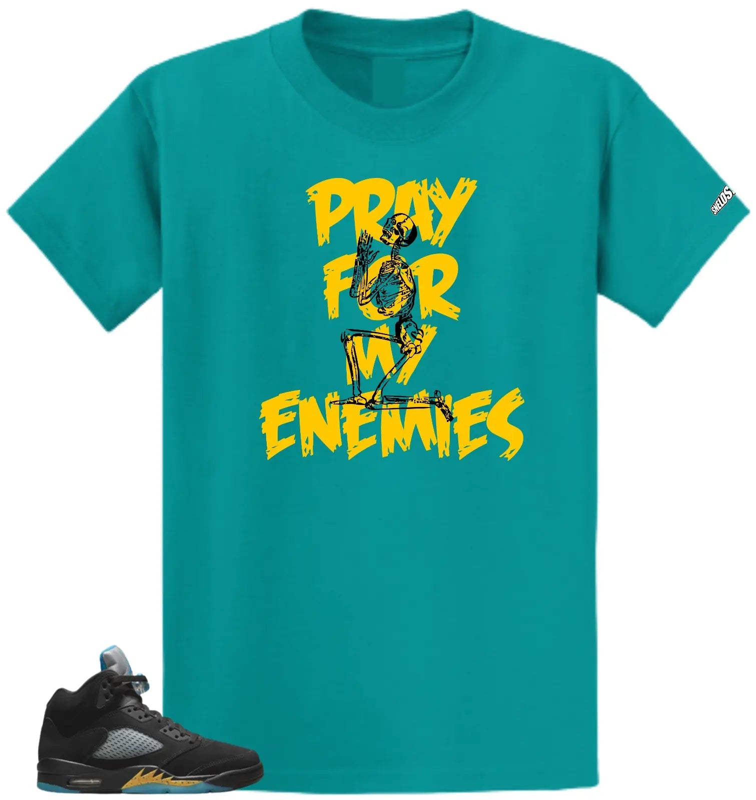 Shirt To Match Air Jordan Retro 5 Aqua Enemies Air Sneaker Tees T-Shirt, Sneaker Match Tee