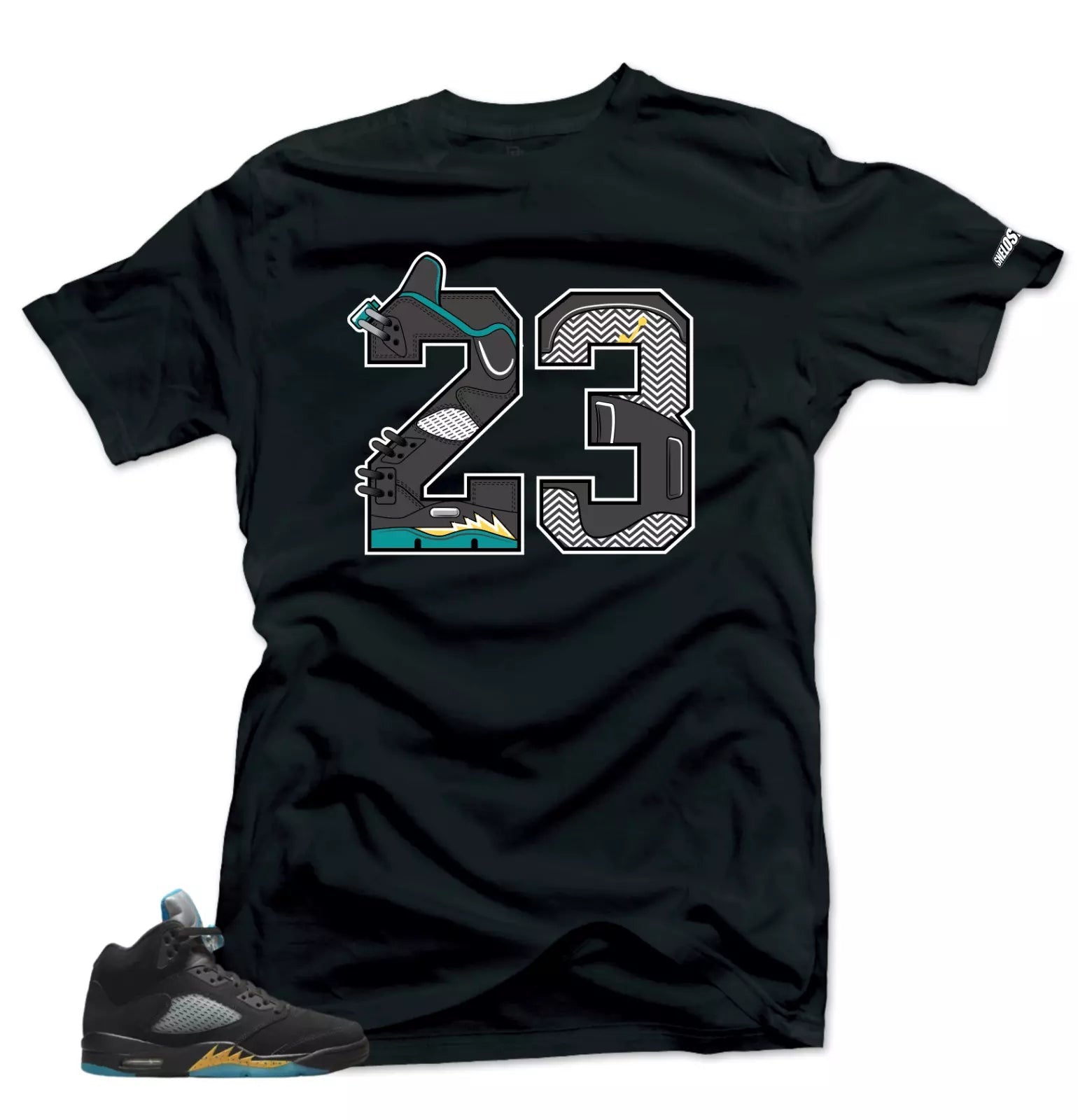 Shirt To Match Air Jordan Retro 5 Aqua 23 Air Sneaker Tees T-Shirt, Sneaker Match Tee