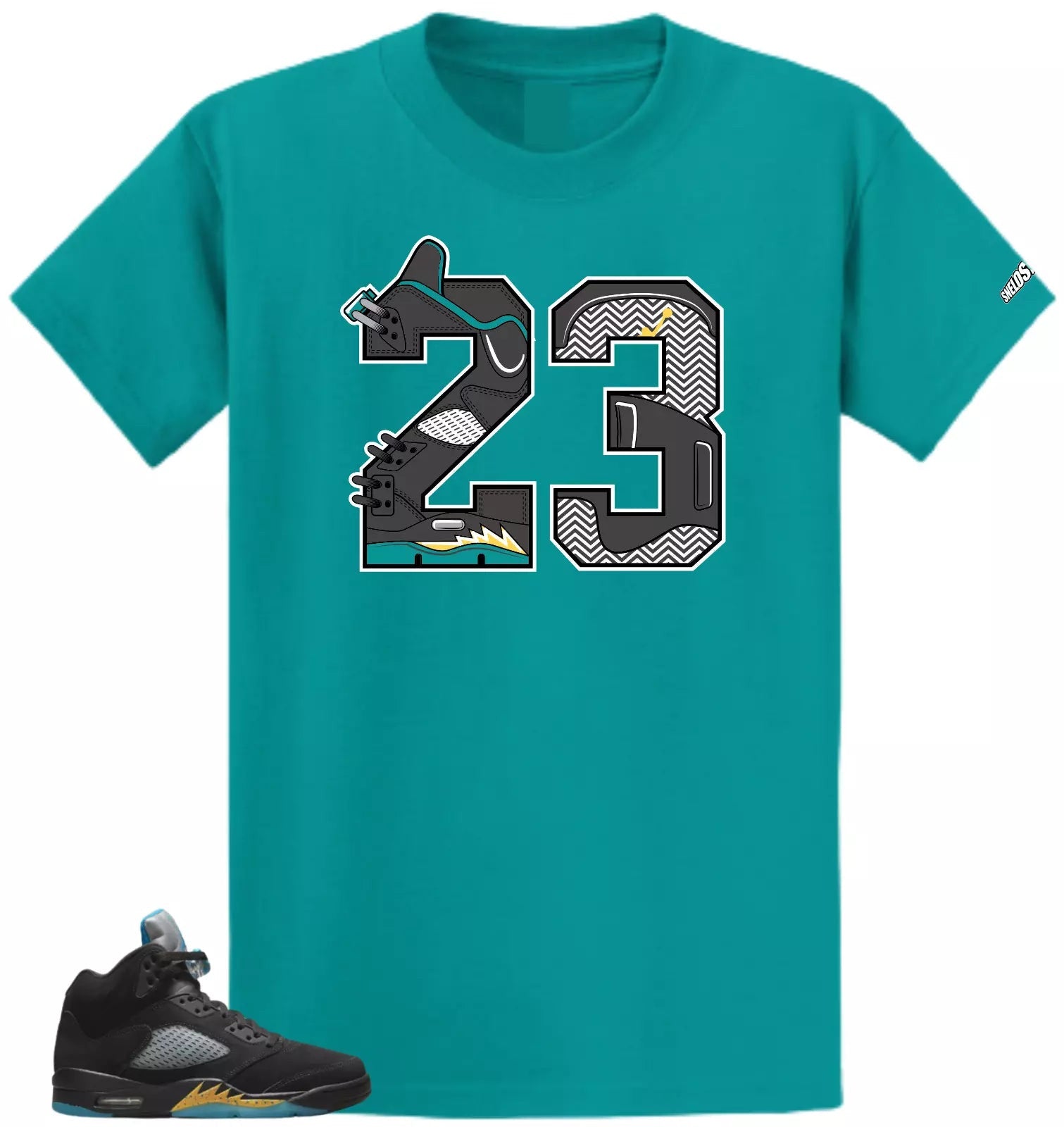 Shirt To Match Air Jordan Retro 5 Aqua 23 Air Sneaker Tees T-Shirt, Sneaker Match Tee