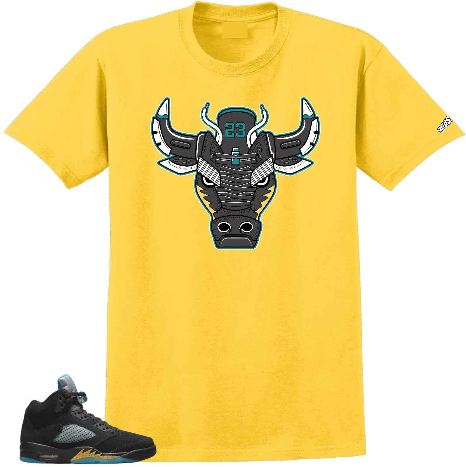 Shirt To Match Air Jordan Retro 5 Aqua Bull Air Sneaker Tees T-Shirt, Sneaker Match Tee