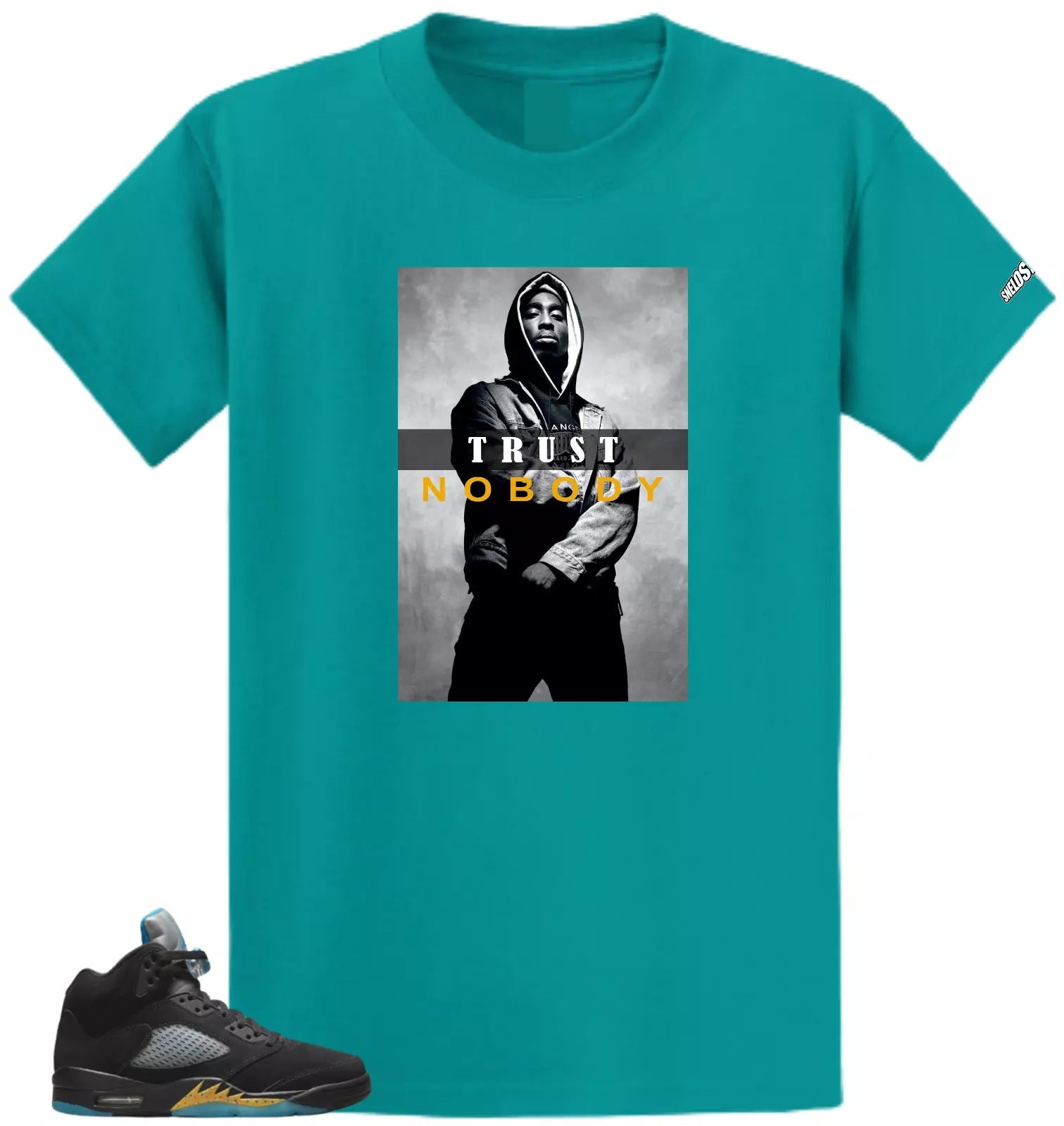 Shirt To Match Air Jordan Retro 5 Aqua TrustNo Body Air Sneaker Tees T-Shirt, Sneaker Match Tee