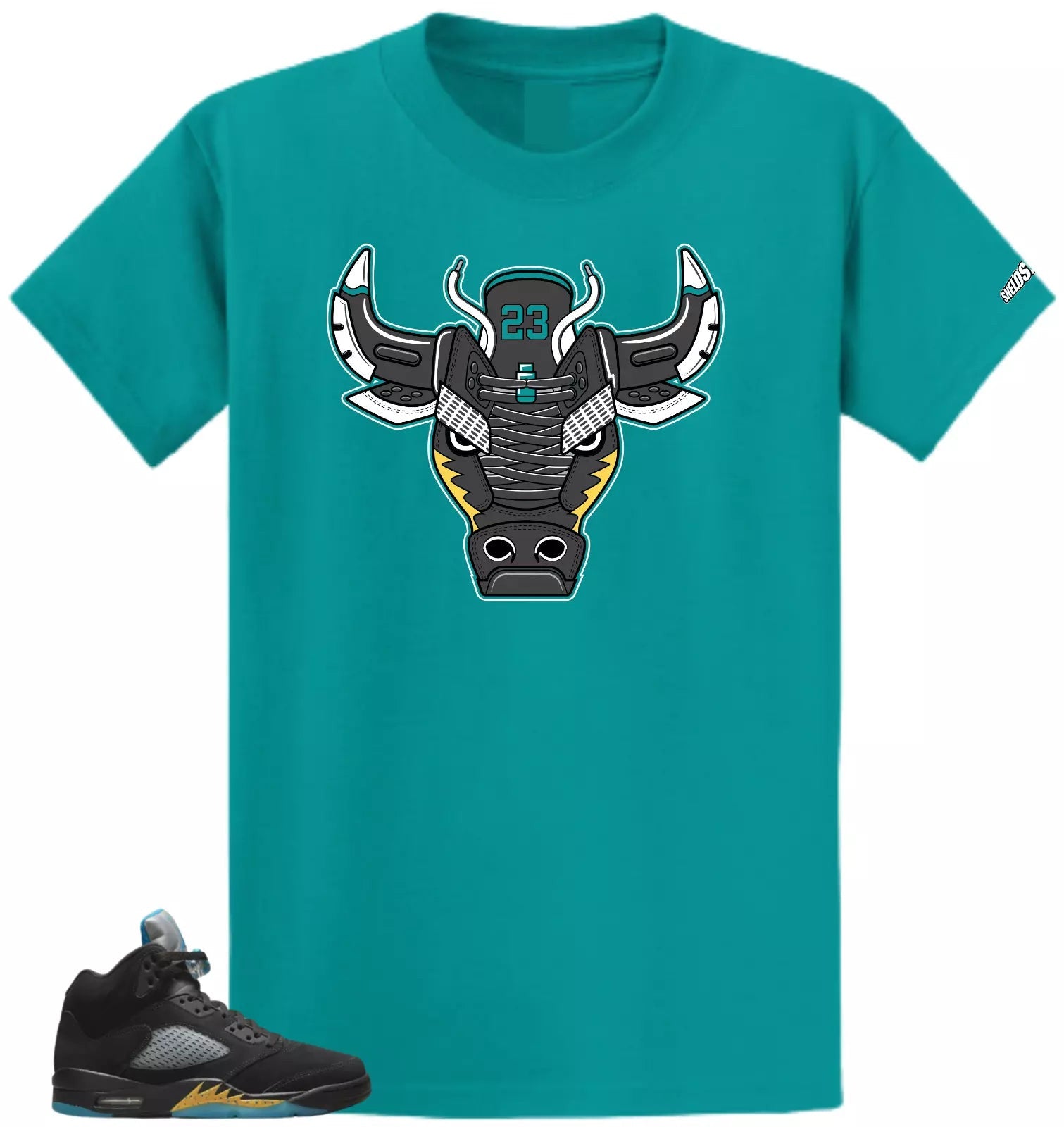 Shirt To Match Air Jordan Retro 5 Aqua Bull Air Sneaker Tees T-Shirt, Sneaker Match Tee