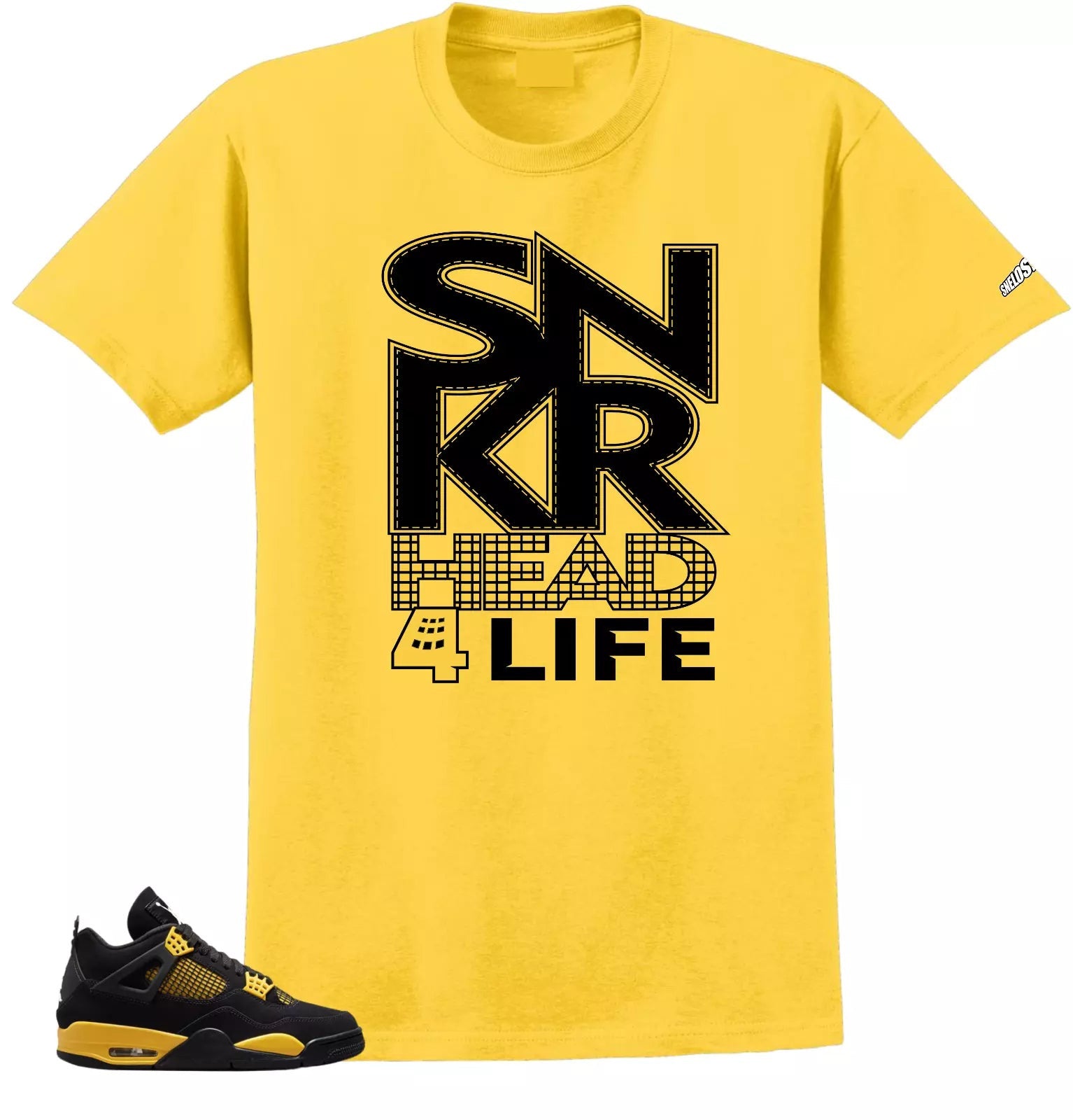 Shirt To Match Jordan 4 Retro Thunder SNKR HEAD Match Sneaker Shirts T-Shirt, Sneaker Match Tee