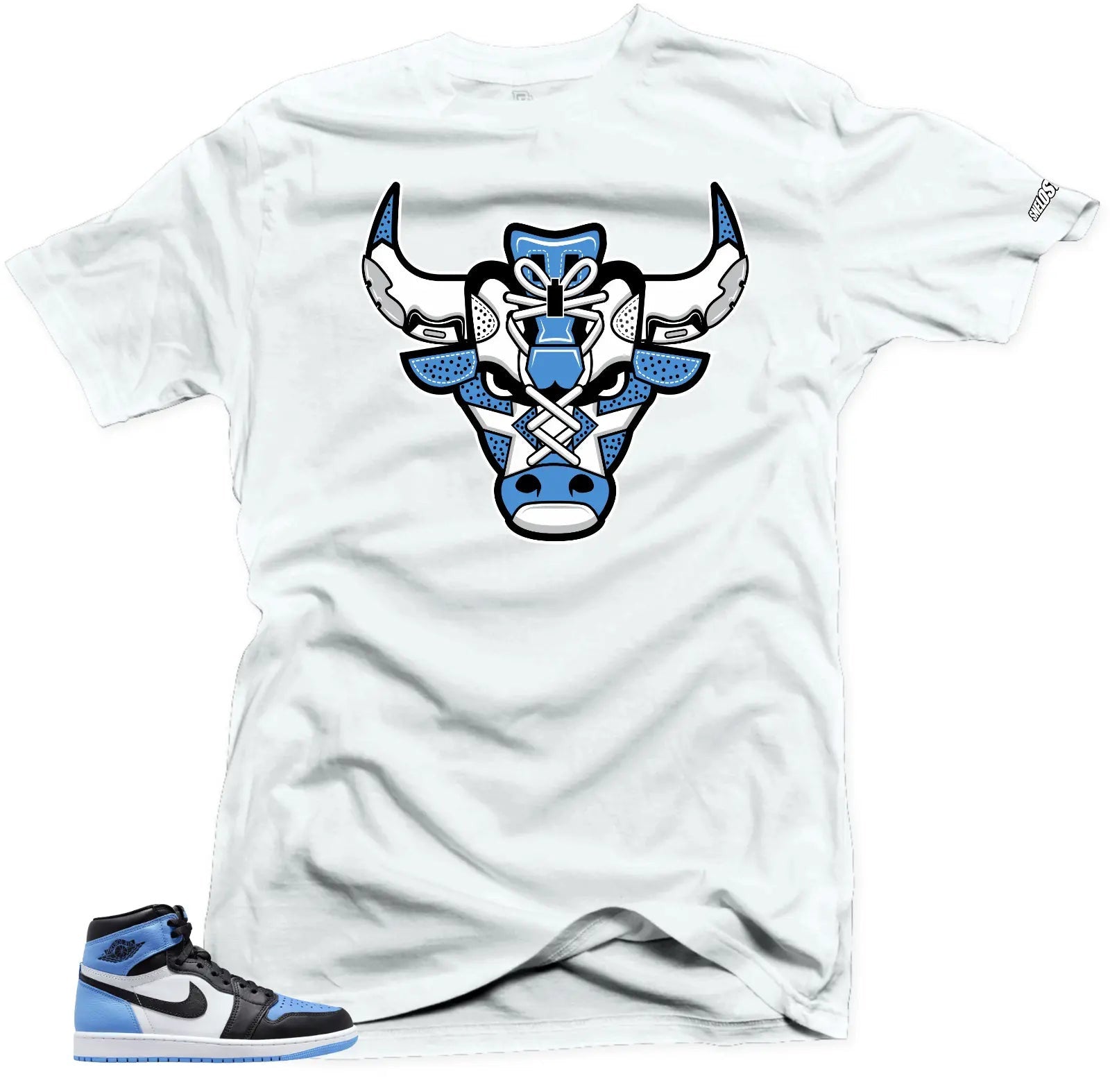 Shirt To Match Jordan 1 UNC Toe Bull Blue) Sneaker tee T-Shirt, Sneaker Match Tee