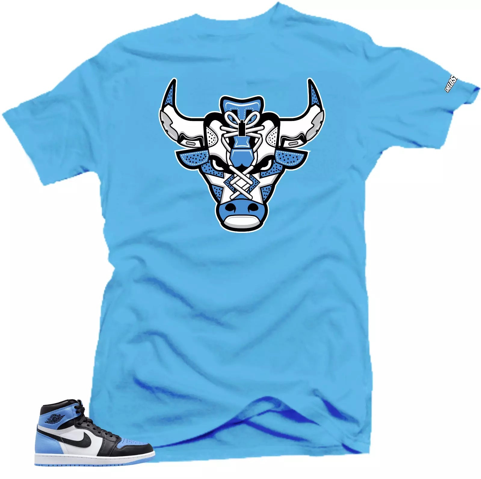Shirt To Match Jordan 1 UNC Toe Bull Blue) Sneaker tee T-Shirt, Sneaker Match Tee