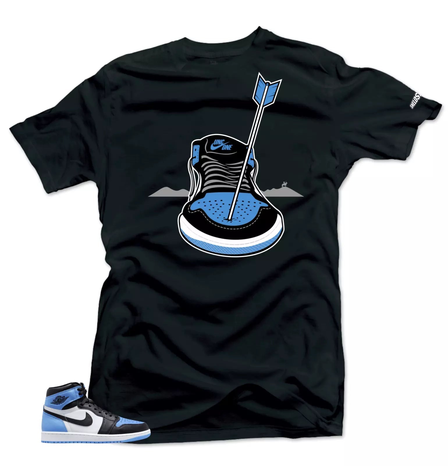 Shirt To Match Jordan 1 UNC Toe Arrows Sneaker tee T-Shirt, Sneaker Match Tee
