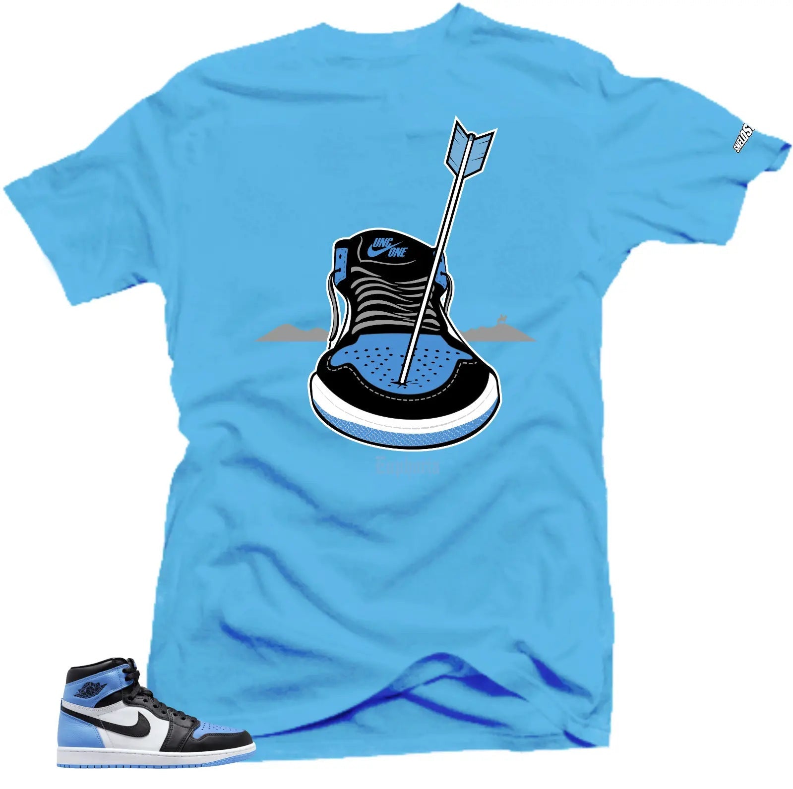 Shirt To Match Jordan 1 UNC Toe Arrows Sneaker tee T-Shirt, Sneaker Match Tee