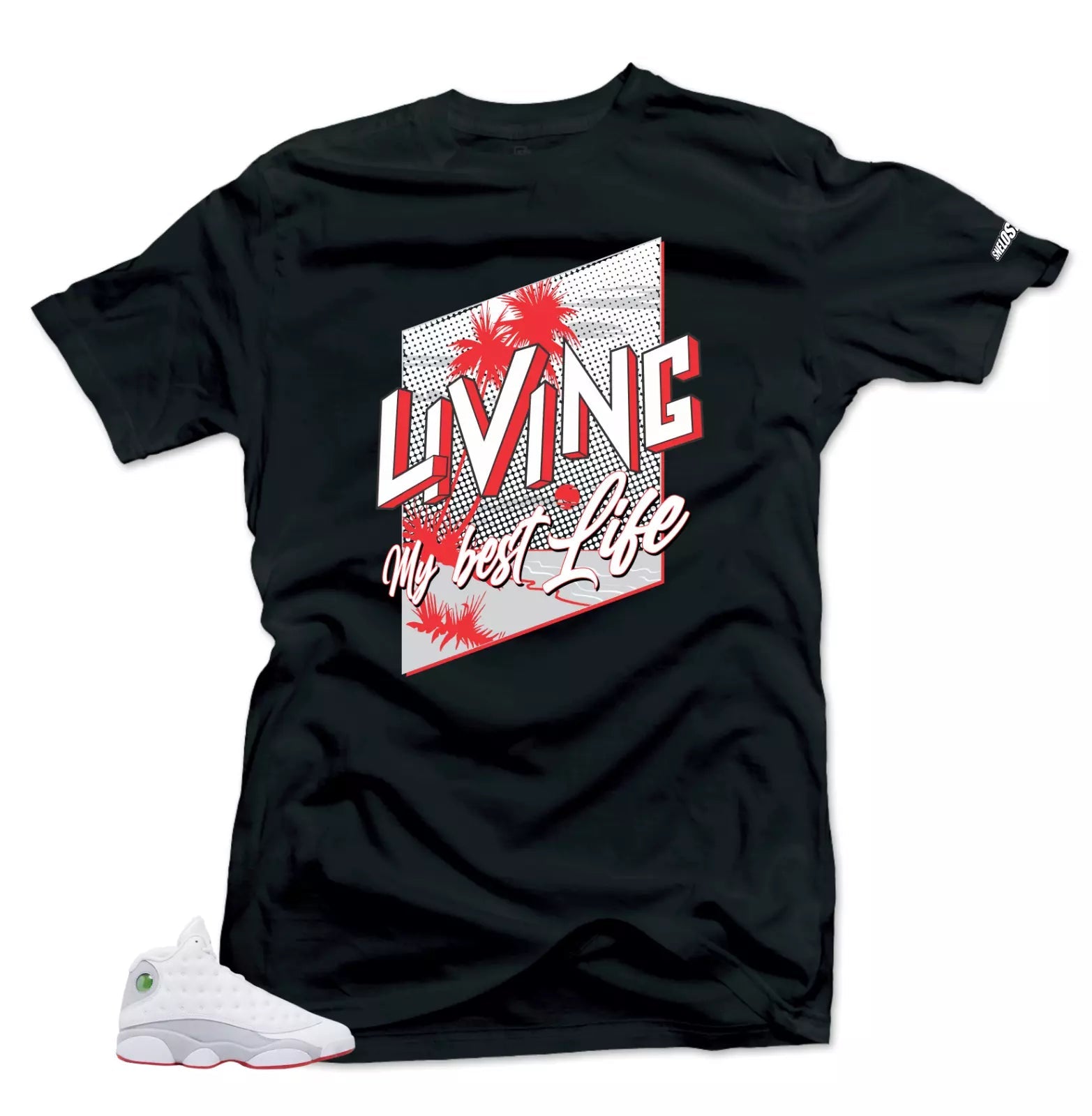 Shirt To Match Air Jordan Retro 13 Wolf Grey Living My Best Life Sneaker Tees T-Shirt, Sneaker Match Tee