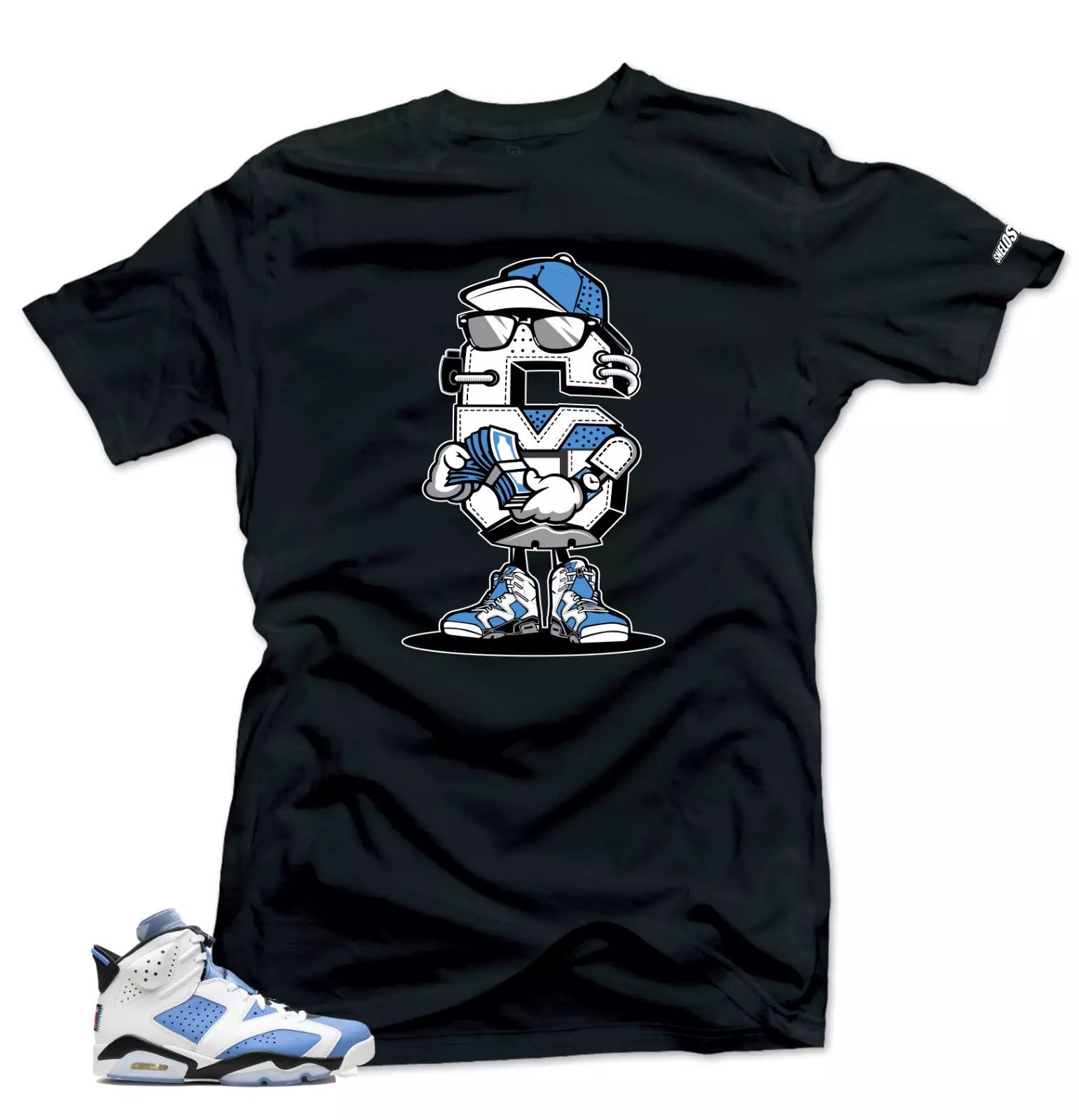 Shirt To Match Jordan 6 UNC University Blue - 6 Sneaker Tees T-Shirt, Sneaker Match Tee