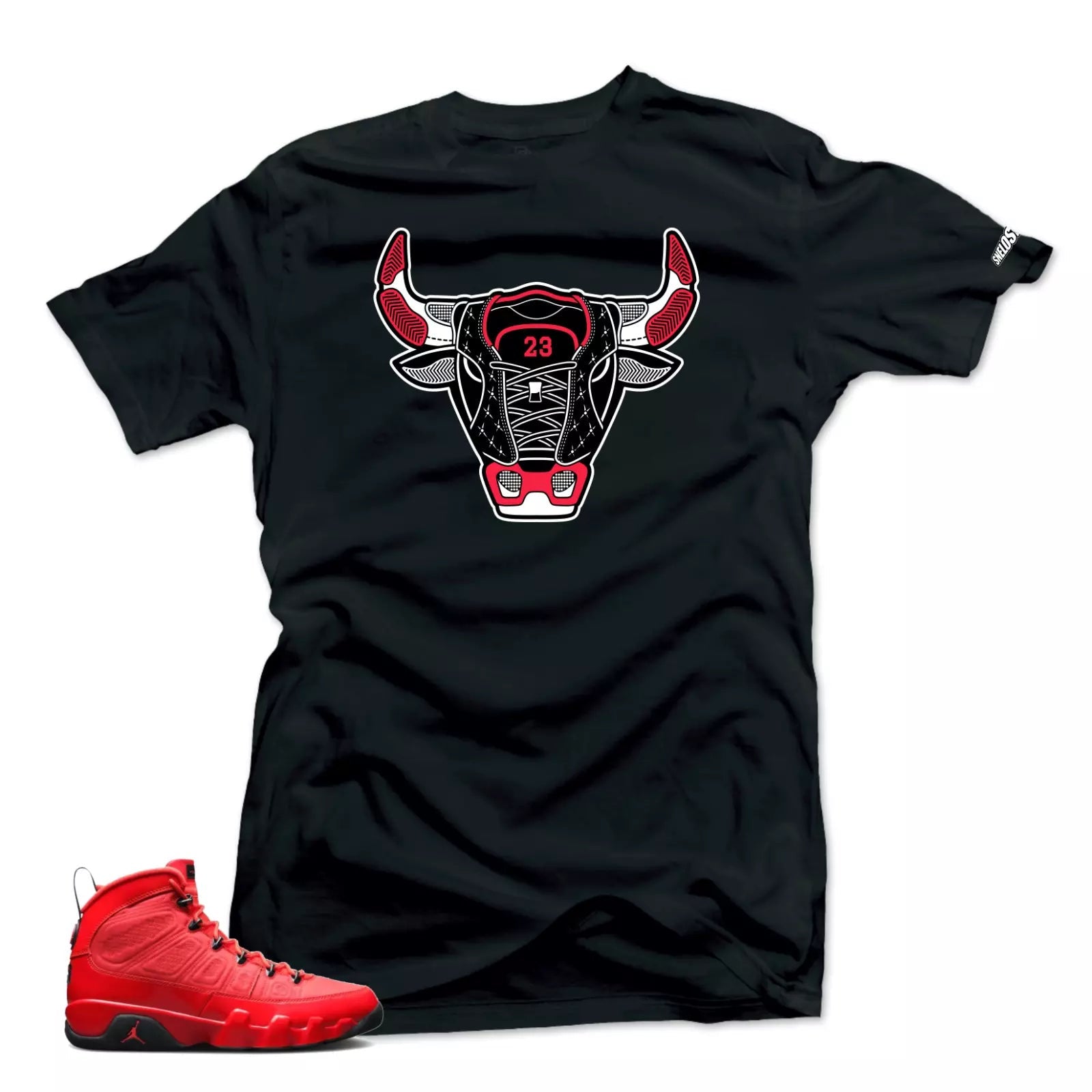 Shirt To Match Jordan 9 Chile Red Shoes - Bull 9 Sneaker Match Shirts T-Shirt, Sneaker Match Tee