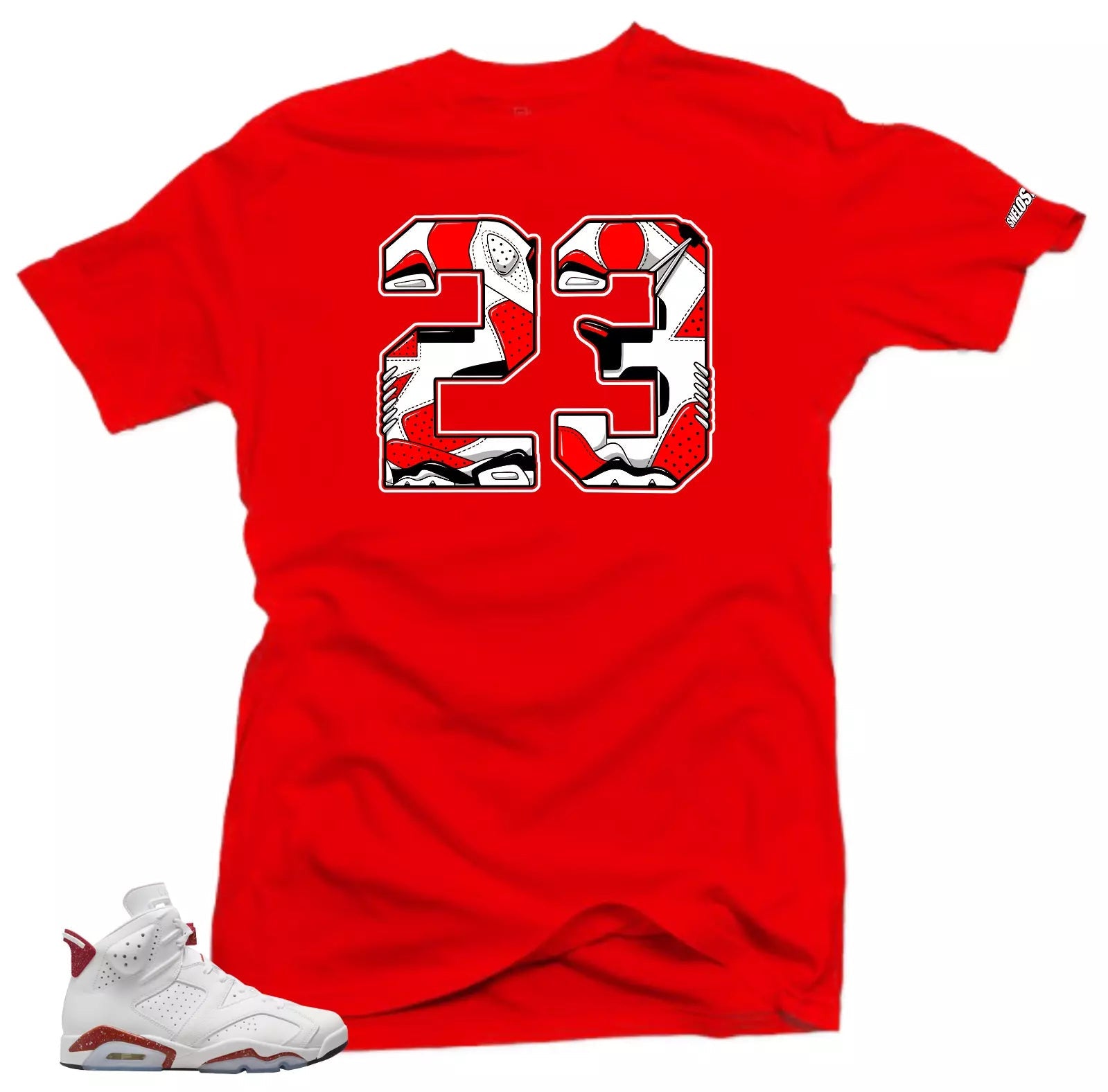 Shirt to Match Jordan 6 Red Oreo Sneakers - 23 Tees T-Shirt, Sneaker Match Tee