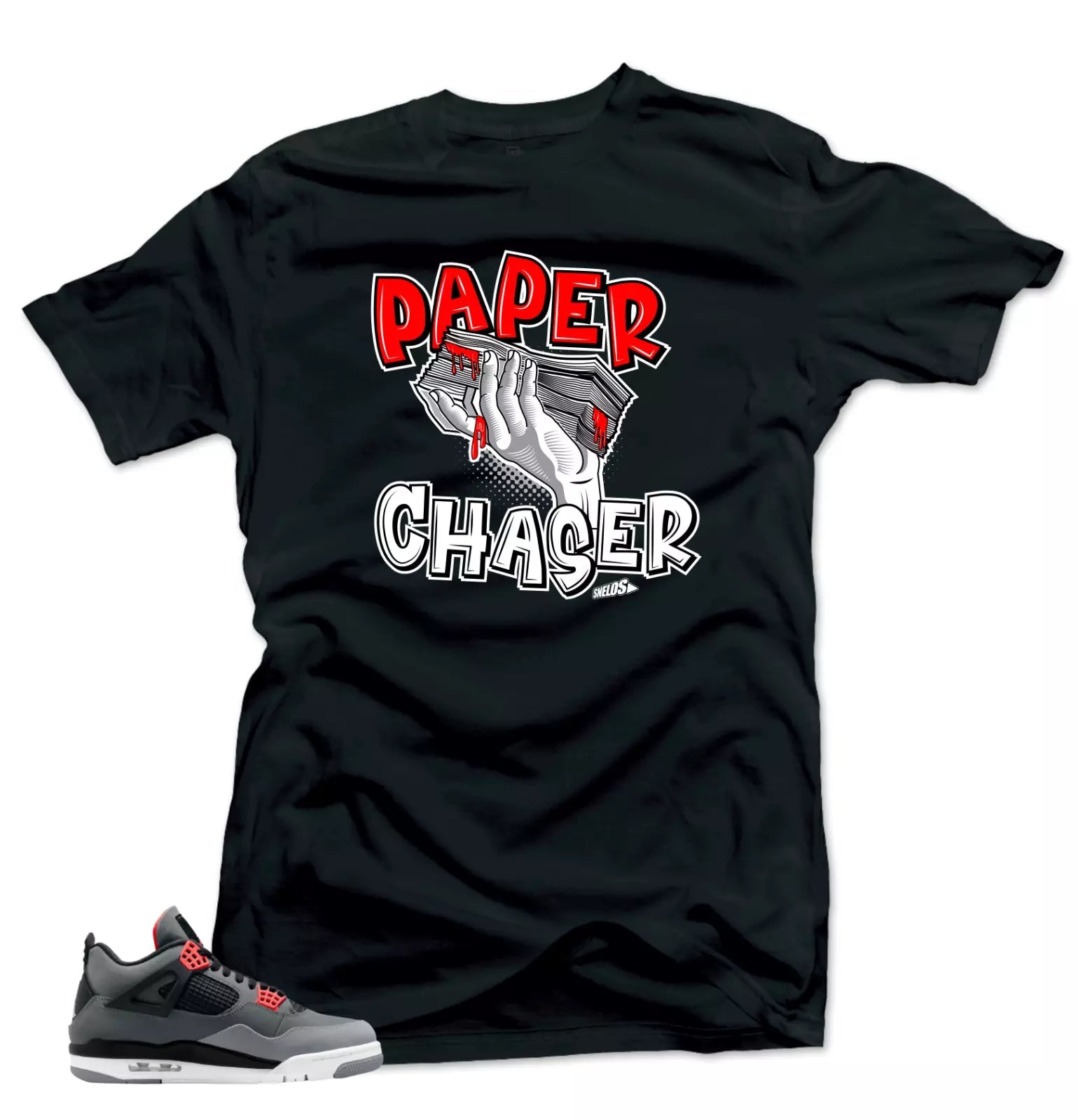 Shirt To Match Jordan 4 Infrared Volt - Paper Chaser $ Sneaker Match Shirts T-Shirt, Sneaker Match Tee