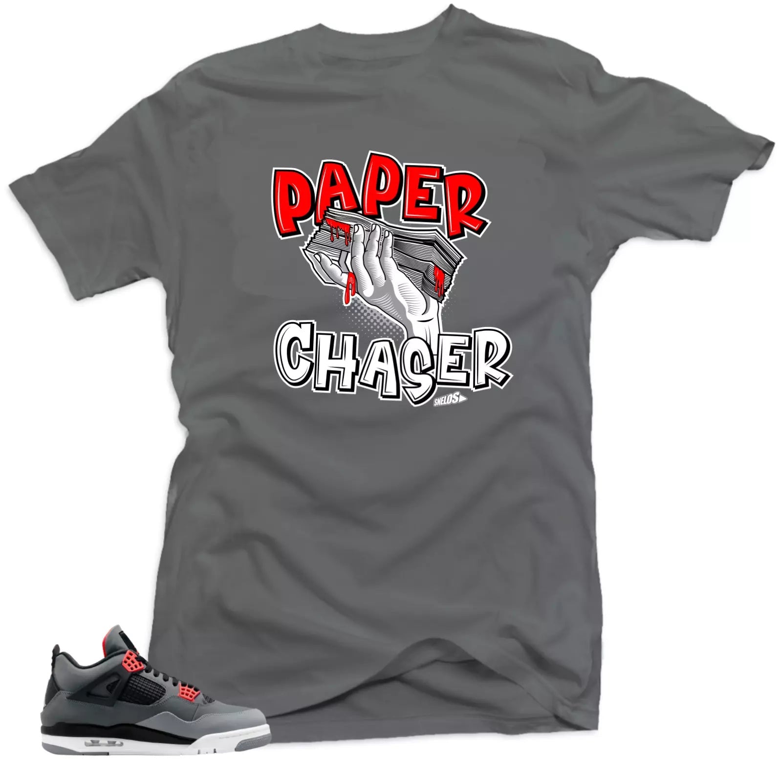 Shirt To Match Jordan 4 Infrared Volt - Paper Chaser $ Sneaker Match Shirts T-Shirt, Sneaker Match Tee