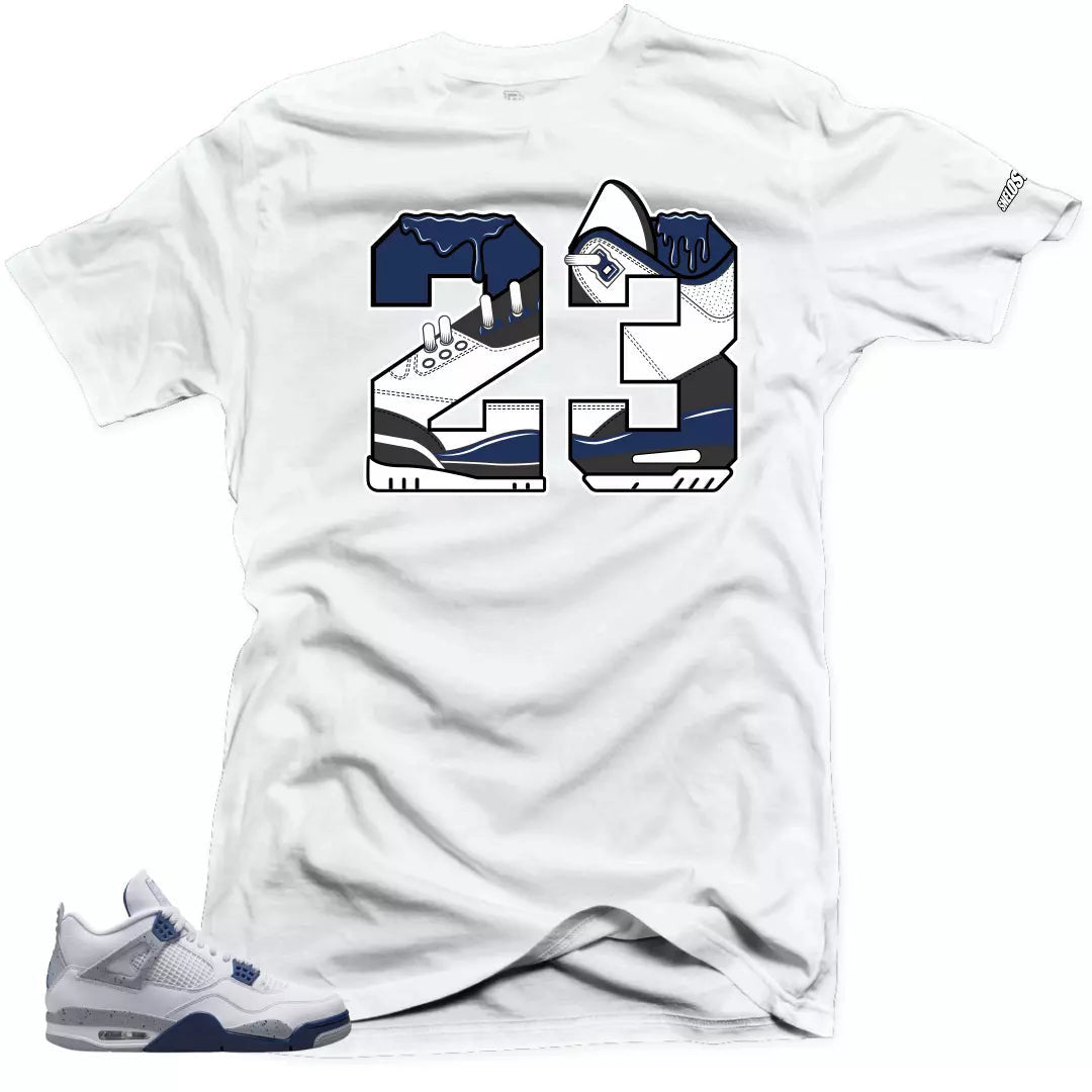 Shirt to Match Jordan 4 Retro White Midnight Navy - 23 T-Shirt, Sneaker Match Tee