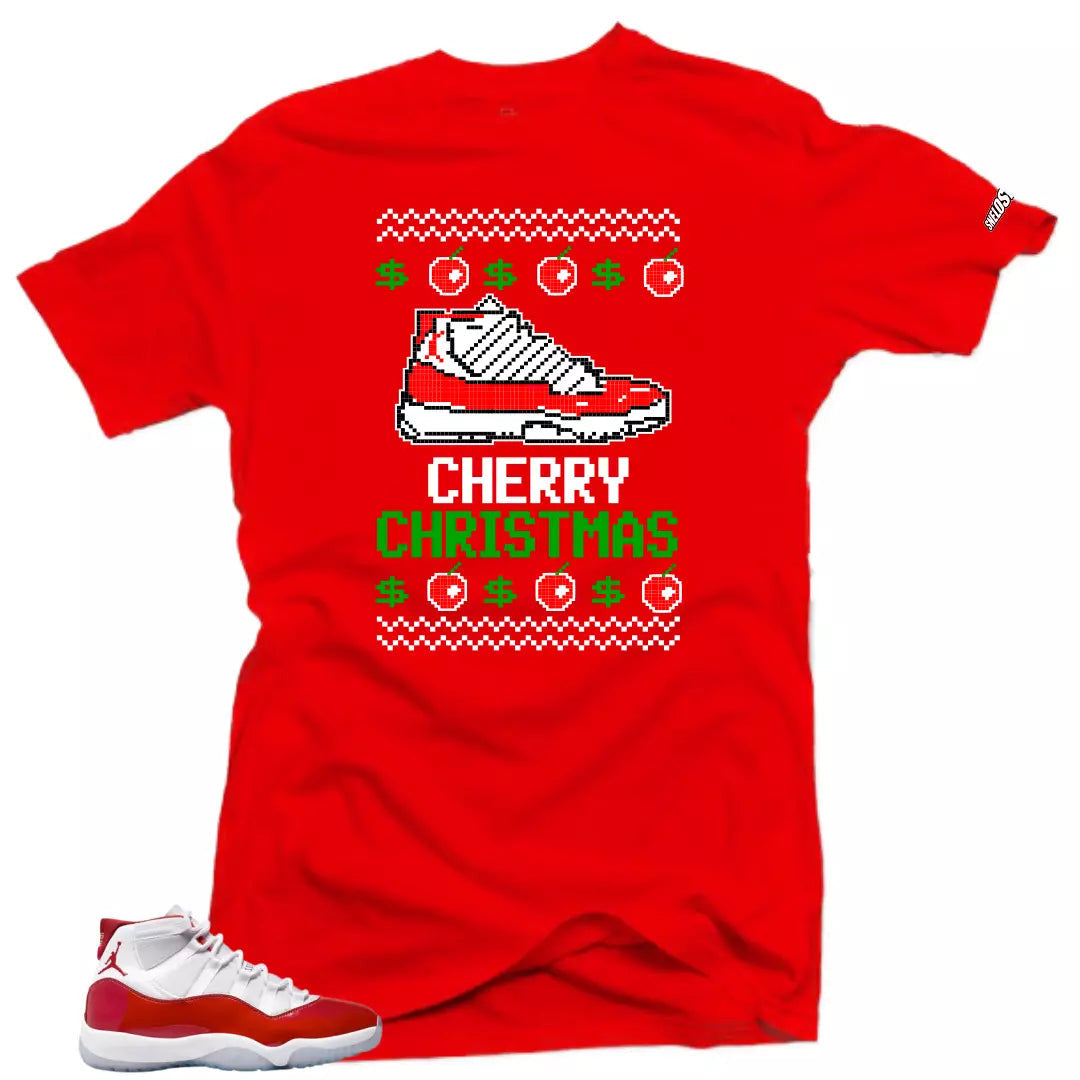 Shirt To Match Jordan 11 Cherry Varsity Red - Cherry Christmas Air Sneaker Tees T-Shirt, Sneaker Match Tee