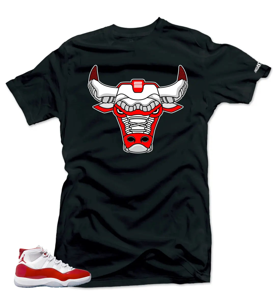 Shirt To Match Jordan 11 Cherry Varsity Red - Bull Air Sneaker Tees T-Shirt, Sneaker Match Tee