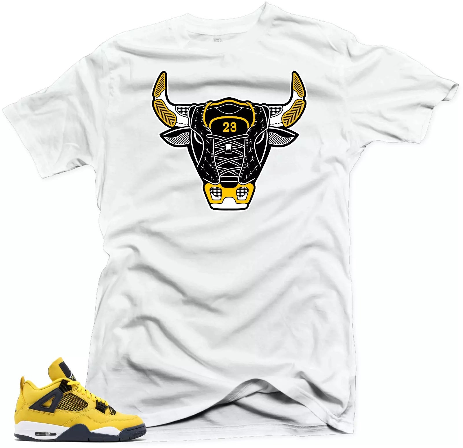 Tee to match Air Jordan Retro 4 Tour Yellow Lighting-Bull 4 Tees T-Shirt, Sneaker Match Tee