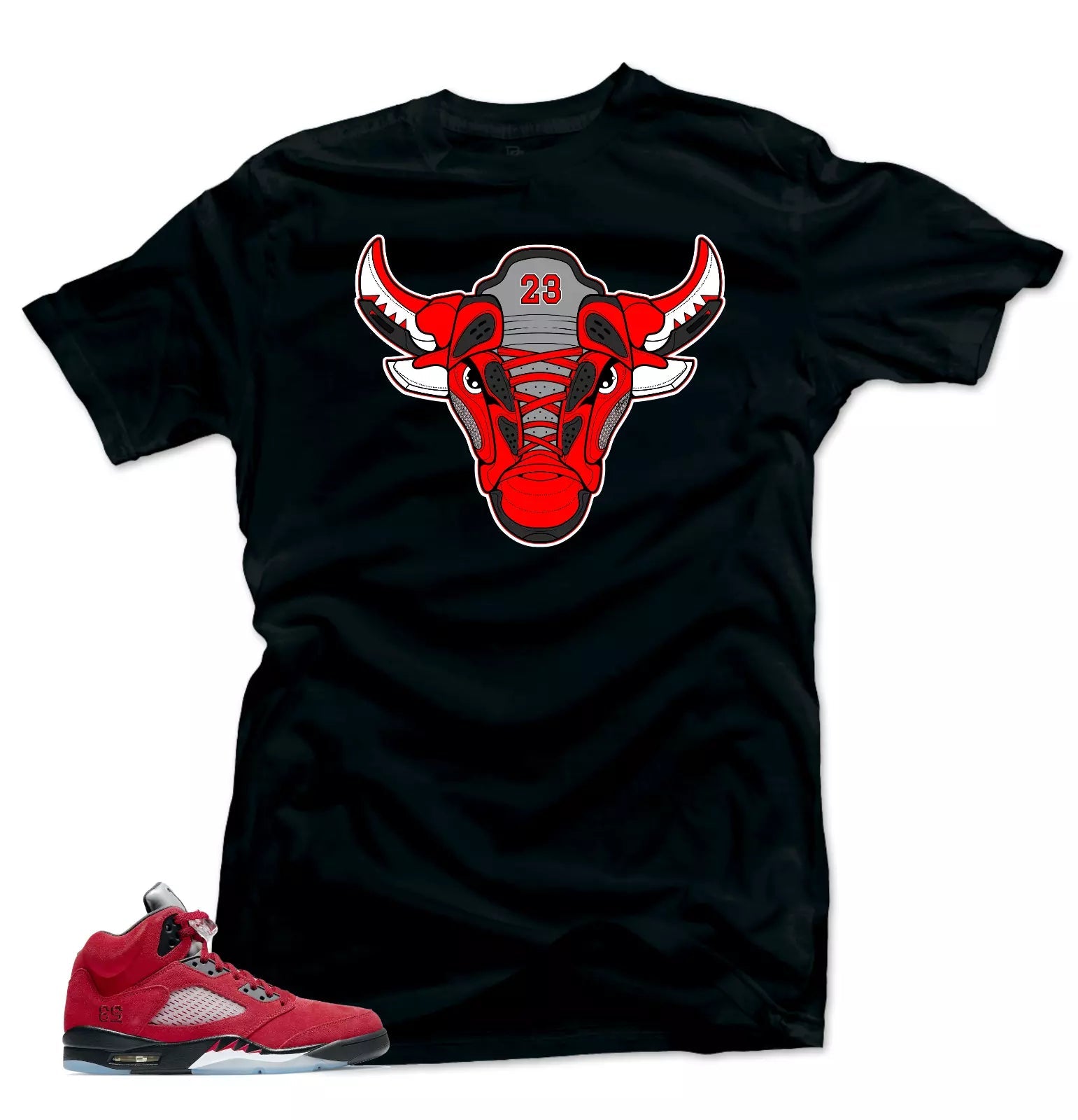 Shirt to Match Jordan Retro 5 Raging Bull Sneaker Shirts - Bull Black Tees T-Shirt, Sneaker Match Tee