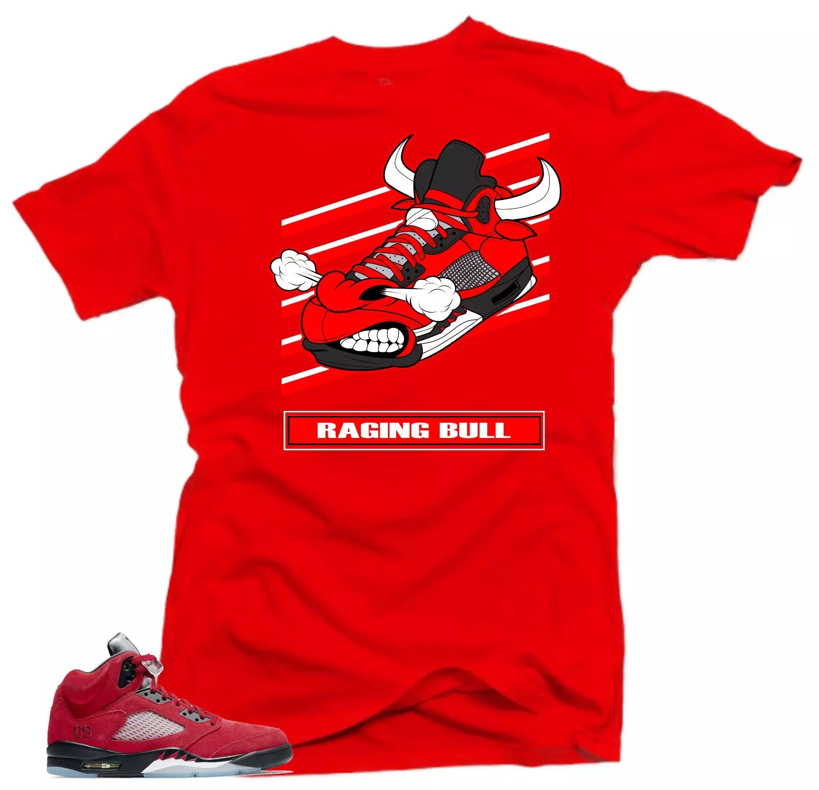 Shirt to Match Jordan Retro 5 Raging Bull Sneaker Shirts -Raging Bull Tees T-Shirt, Sneaker Match Tee