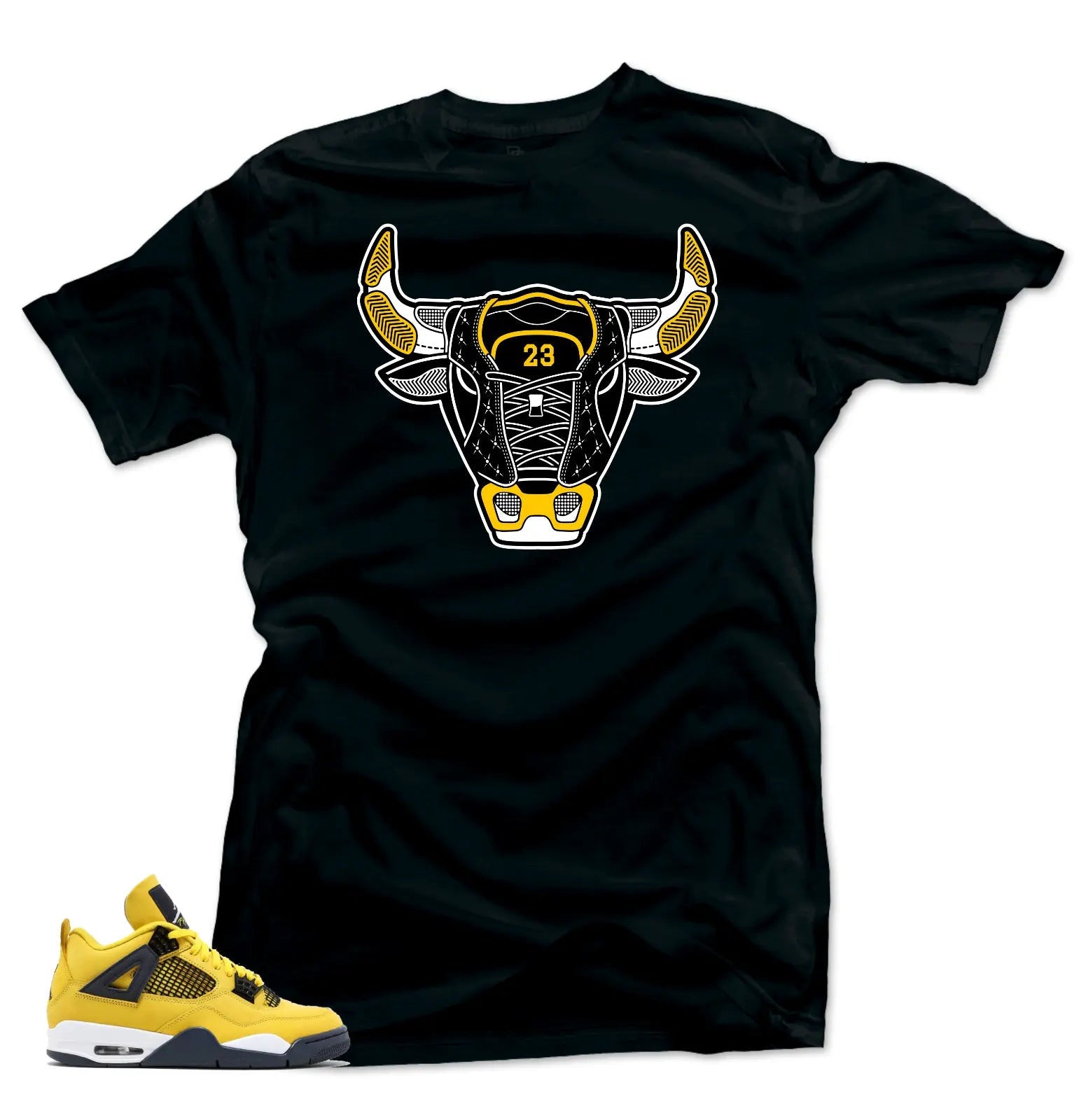 Tee to match Air Jordan Retro 4 Tour Yellow Lighting-Bull 4 Tees T-Shirt, Sneaker Match Tee