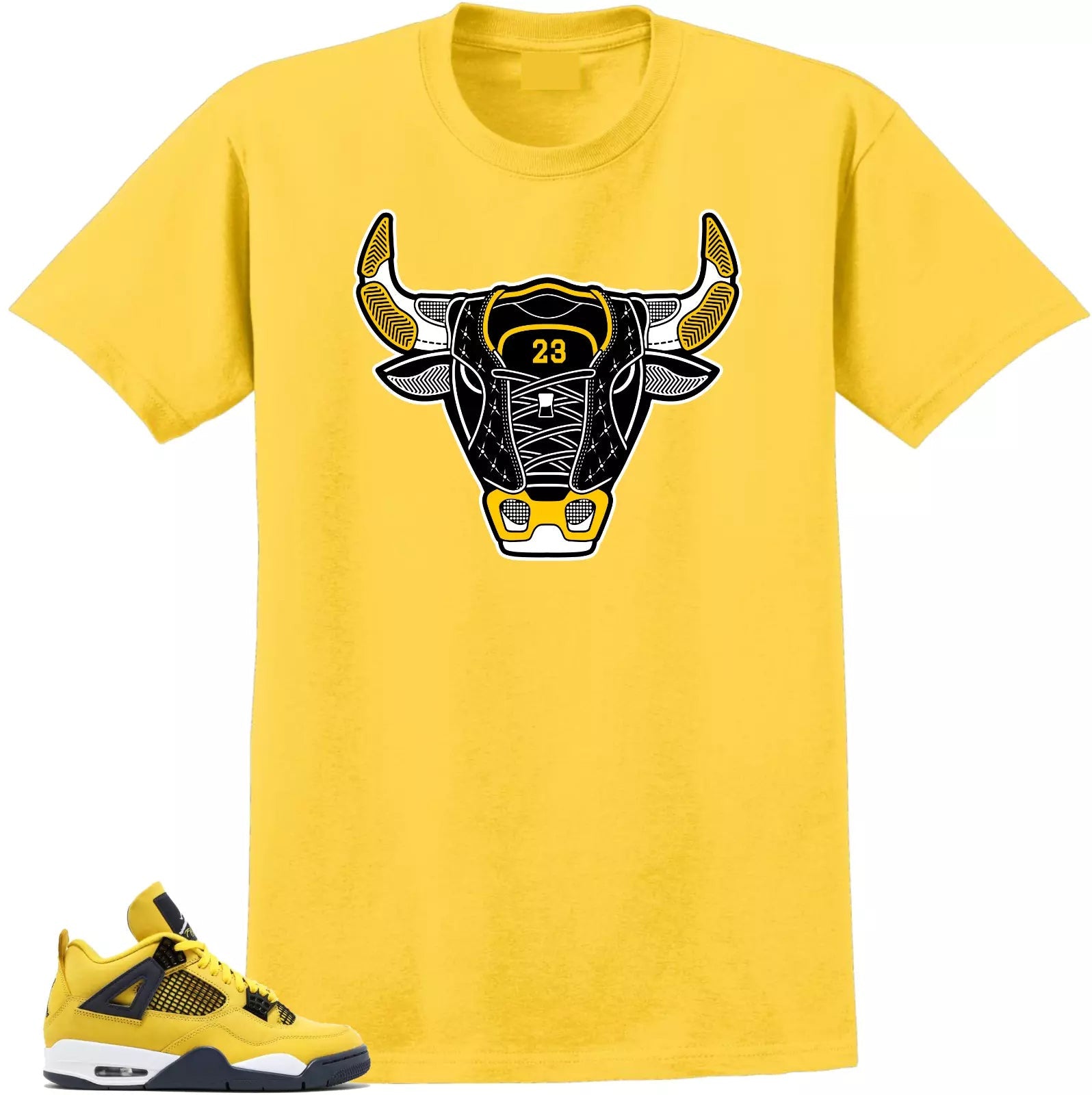 Tee to match Air Jordan Retro 4 Tour Yellow Lighting-Bull 4 Tees T-Shirt, Sneaker Match Tee