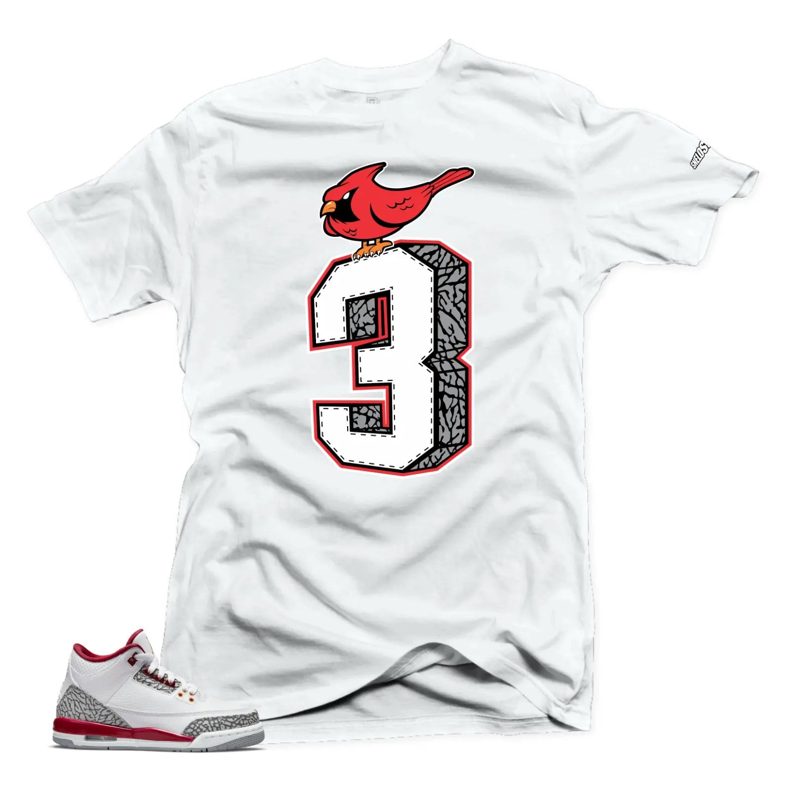 Shirt To Match Jordan 3 Cardinal Red Sneakers - Cardinal 3 Sneaker Tees T-Shirt, Sneaker Match Tee