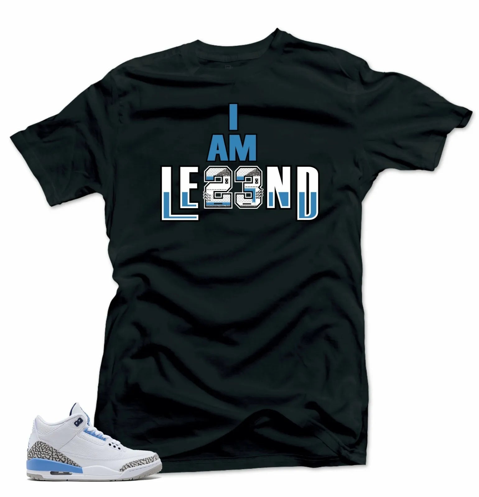 Shirt to Match Jordan Retro 3 UNC Cement Sneakers-I'm Legend Tees T-Shirt, Sneaker Match Tee