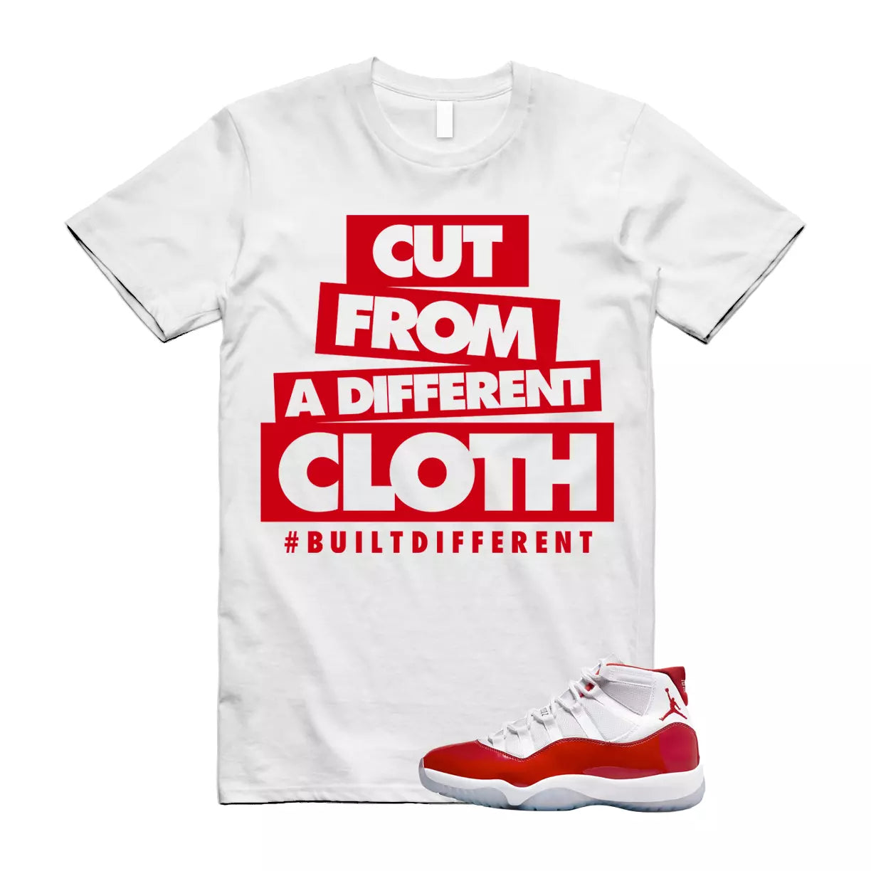CLOTH Shirt to match 11 Cherry Red Varsity University Bred Platinum TwistedUNLV T-Shirt, Sneaker Match Tee