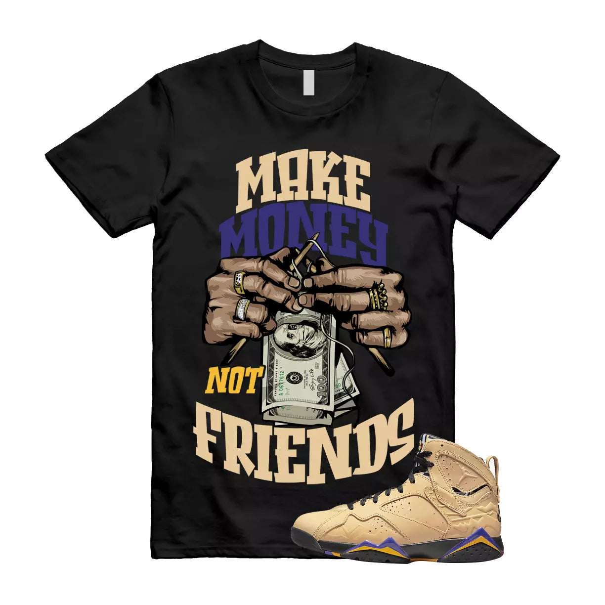MM T Shirt to match Jordan 7 SE Afrobeats Vachetta Tan Black Taxi Dark Concord T-Shirt, Sneaker Match Tee