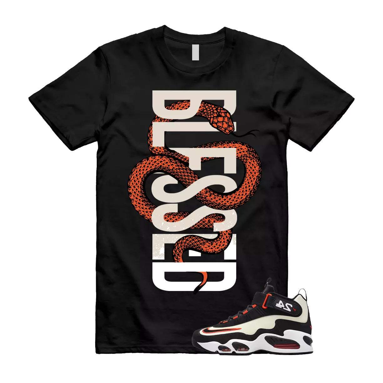 SNAKE Shirt to match Air Griffey Max1 San Francisco Coconut Milk Team OrangeDunk T-Shirt, Sneaker Match Tee