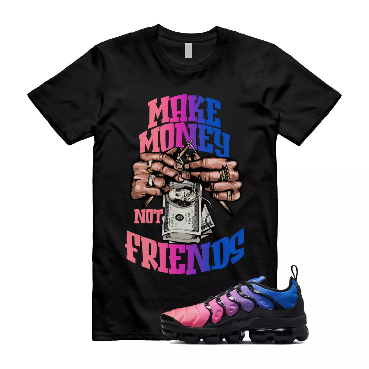 MM T Shirt to match Air VaporMax Plus Racer Blue Black Hyper Pink Pulse T-Shirt, Sneaker Match Tee