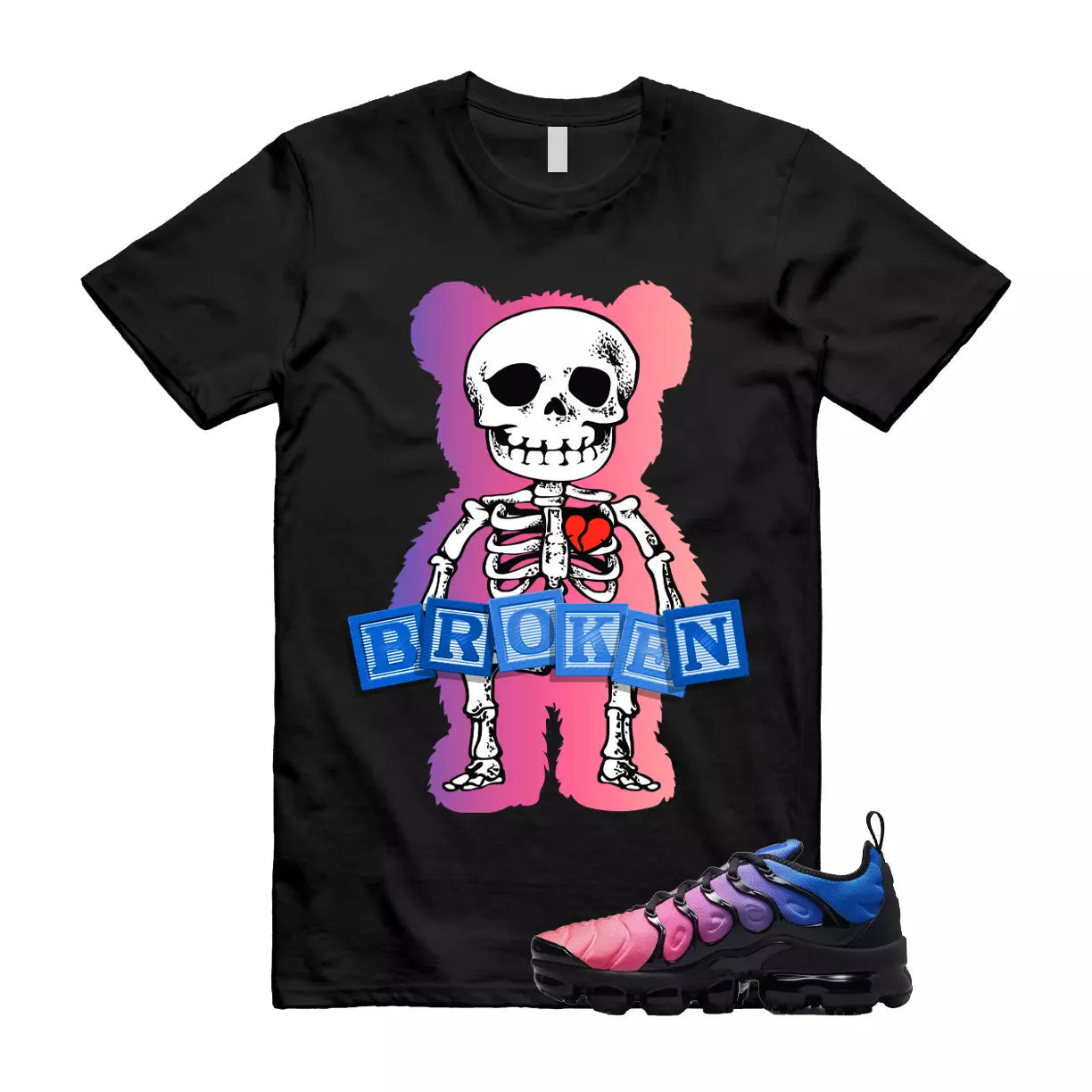 SKEL T Shirt to match Air VaporMax Plus Racer Blue Black Hyper Pink Pulse T-Shirt, Sneaker Match Tee