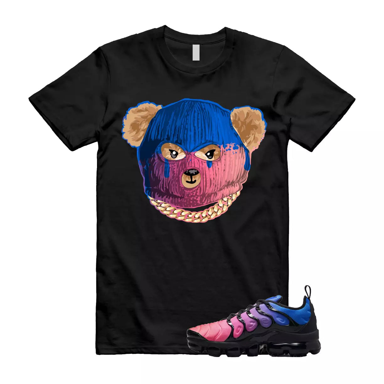 SKI T Shirt to match Air VaporMax Plus Racer Blue Black Hyper Pink Pulse T-Shirt, Sneaker Match Tee