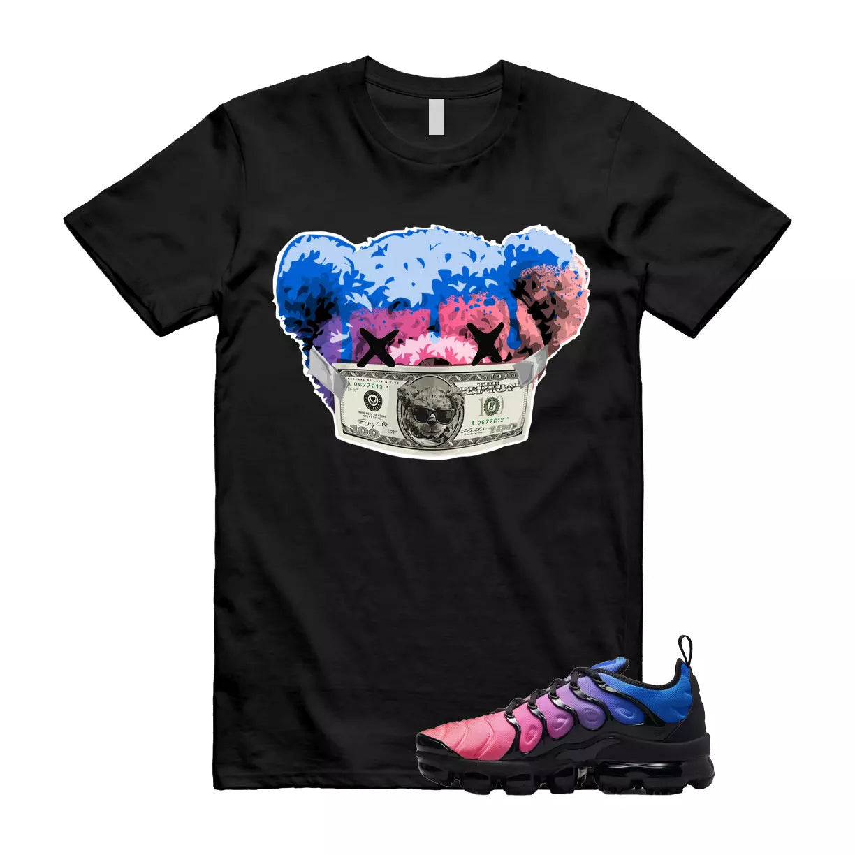 SIL T Shirt to match Air VaporMax Plus Racer Blue Black Hyper Pink Pulse T-Shirt, Sneaker Match Tee