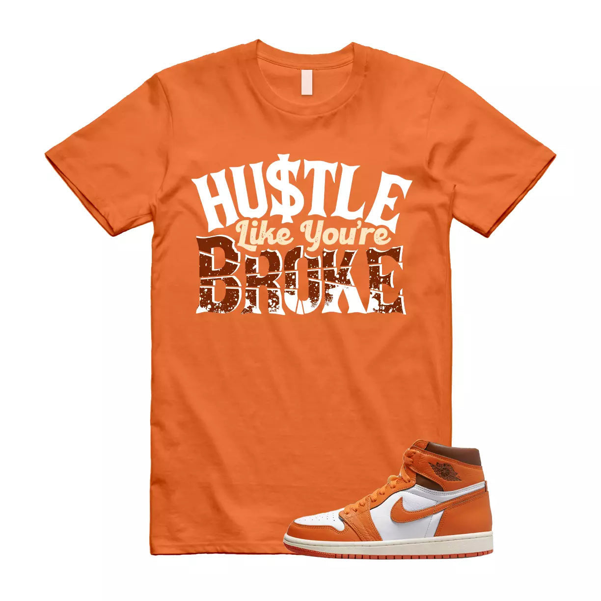 BROKE T Shirt to match Jordan 1 High OG Starfish Cacao Orange Sail Star Fish T-Shirt, Sneaker Match Tee