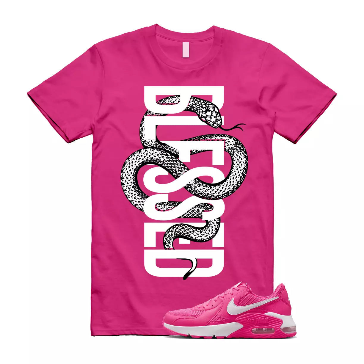 SNAKE Shirt to match Air Max Excee Hyper Pink Prime Clear White Valentines Dunk T-Shirt, Sneaker Match Tee
