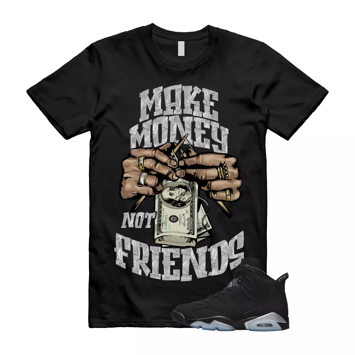 MM Shirt to match Jordan 6 Retro Chrome Metallic Silver Slated Translucent OG T-Shirt, Sneaker Match Tee