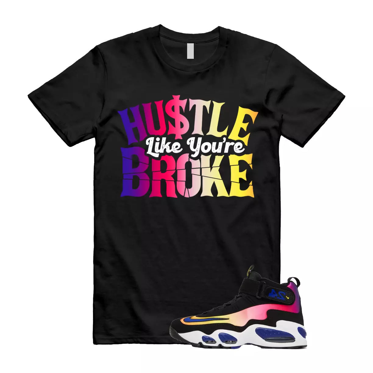 Air Griffey Max 1 Los Angeles Sunset 24 Purple Pink Blue T Shirt Match BROKE T-Shirt, Sneaker Match Tee