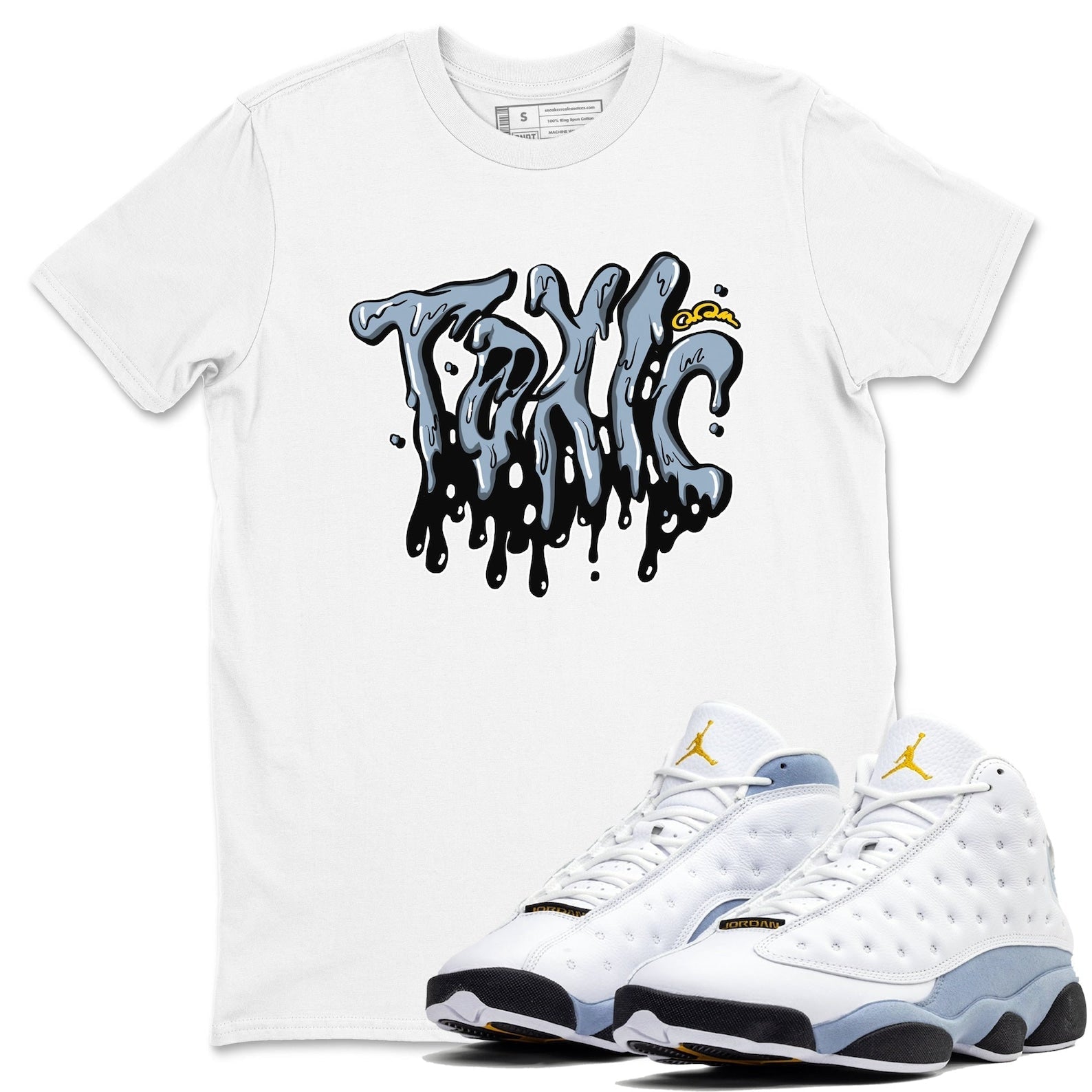 Toxic Sneaker Tee - Sneaker Shirts To Match Jordans Unisex Cotton Sneaker Shirts To Match Jordans 13s Blue Grey T-Shirt, Sneaker Match Tee