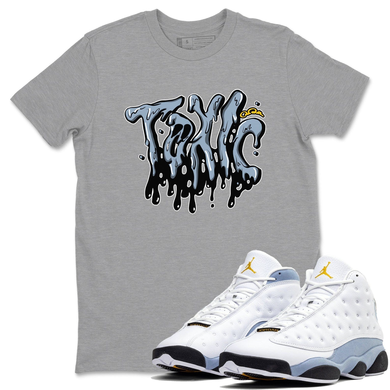 Toxic Sneaker Tee - Sneaker Shirts To Match Jordans Unisex Cotton Sneaker Shirts To Match Jordans 13s Blue Grey T-Shirt, Sneaker Match Tee